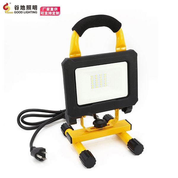 

20w yellow light projection lamp warehouse workshop emergency charging portable led outdoor spotlight ip65 waterproof