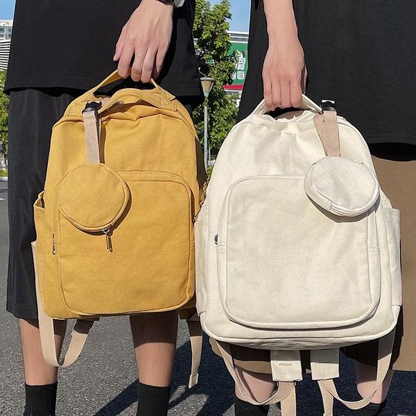 

backpack original aizatly pure color lightweight female schoolbag couple korean harajuku japanese 2in1