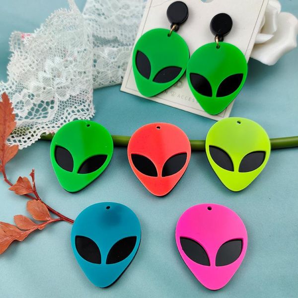 

charms 10pcs/pack alien acrylic skeleton pendant for diy craft making earrings necklace jewelry accessories 29x35mm, Bronze;silver