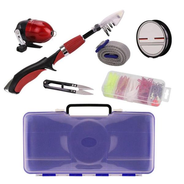 

fishing gear set and equipment portable rod reel full kits beginner's suit accessories