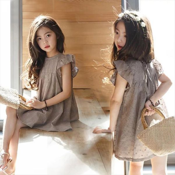 

two layers embroidery girls cotton girl dress toddler baby princess clothes mom and me summer children fly sleeve, 2863, Red;yellow
