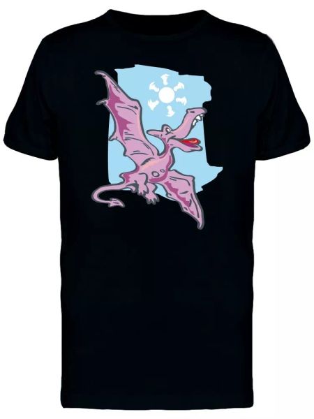 

purple funny flying dinosaur tee men's -image by shutterstock, White;black