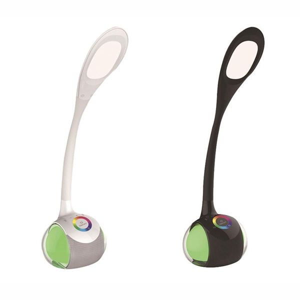 

led bluetooth speaker colorful night light with wireless contact control rechargeable desk table lamp portable speakers