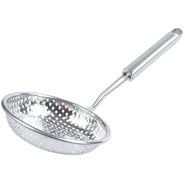 

est home silver tone stainless steel perforated ladle colander 13" colanders & strainers