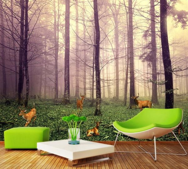 

wallpapers misty forest landscape tv background wall pos 3d custom living room el decoration mural restaurant wallpaper