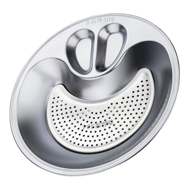 

dishes & plates 1 pc fries plate durable chips stainless steel salad (silver)