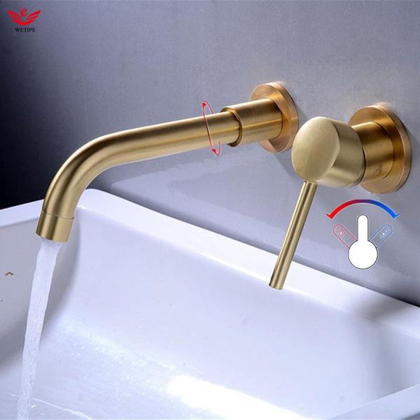 

brass kitchen faucet cold water wall mount tap sprayer single handle 360 grifo spout robinet washbasin bathroom sink faucets