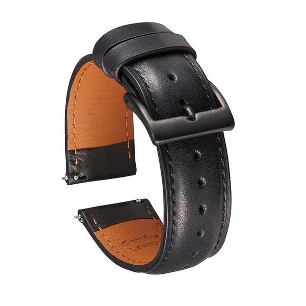 

watch bands quick release genuine leather watchband handmade bracelet 20mm 22mm strap for samsung galaxy gear s3 active 2 huawei gt straps, Black;brown