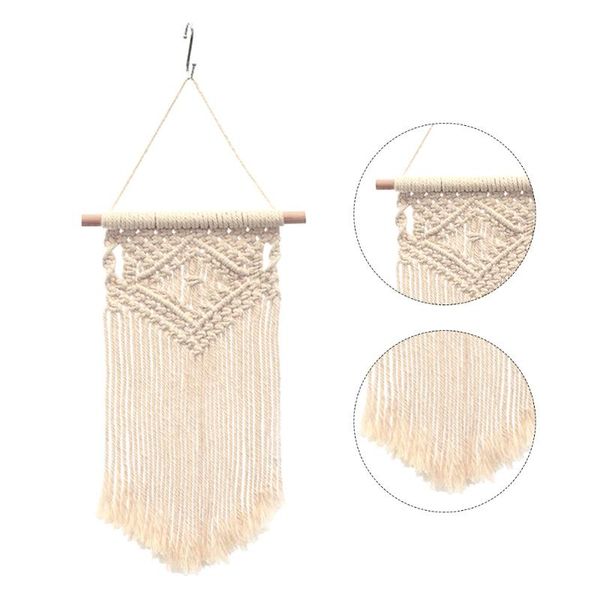 

tapestries 2pcs bedroom hanging decor elegant for home apartment macrame woven living room wedding tassel wall tapestry cotton blend