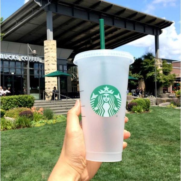 

fast deliverypcs starbucks plastic cup with lid and green strawutea