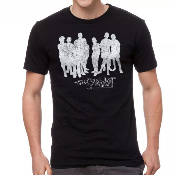 

the sandlot cast men's black t-shirt, White;black