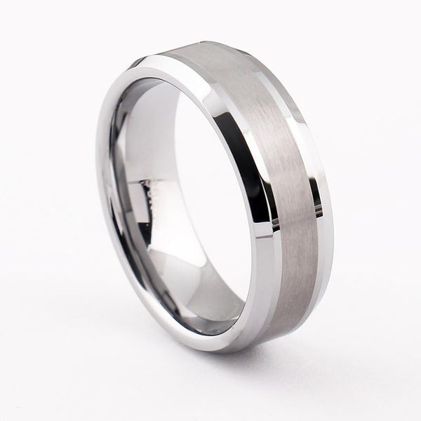 

wedding rings 8mm size 6 to 13 tungsten carbide ring brushed matte, Slivery;golden