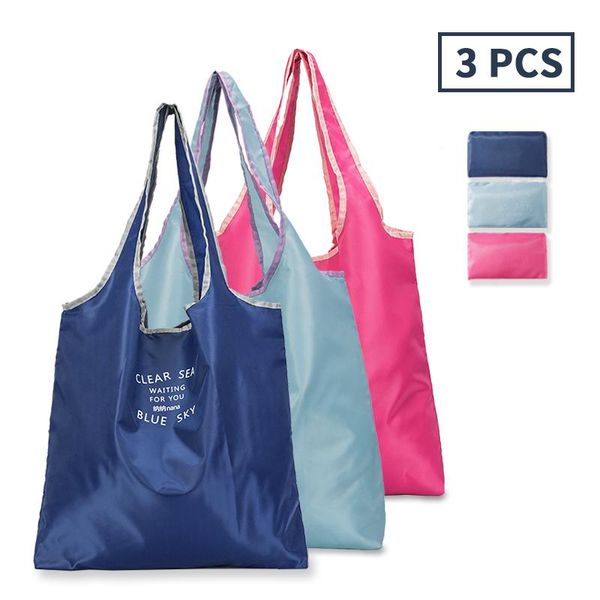 

shopper bag eco-friendly for shopping storage items home organizer kitchen loading vegetables snack large bags