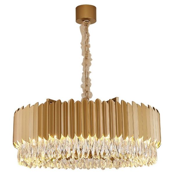 

chandeliers modern golden crystal chandelier electroplate iron art led lighting e14 ac110v ac220v home villa el