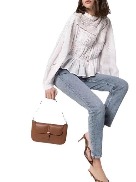 

women's blouses & shirts 2021 spring and summer ladies commuter casual style solid color black white shirt