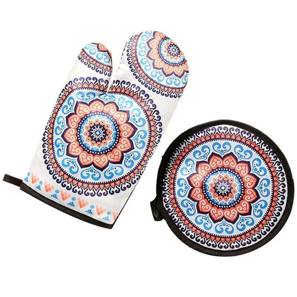 

disposable gloves 2pcs 1 set cotton fashion flamingo kitchen pad cooking microwave baking bbq oven potholders mitts