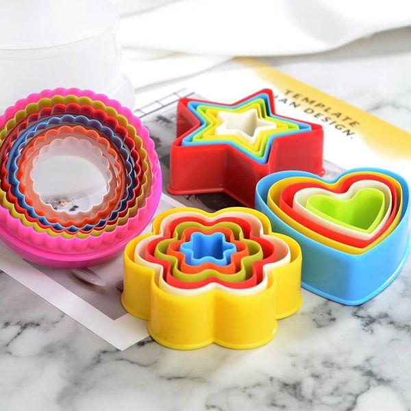 

baking moulds 5pcs/set cookie cutter cake mold heart cookies molds plastic mould biscuit fondant diy cooking kitchen tools