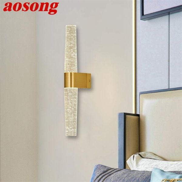 

indoor wall lamps crystal led fixture 110v 220v aluminum modern sconce lighting for bedroom living room office el lamp