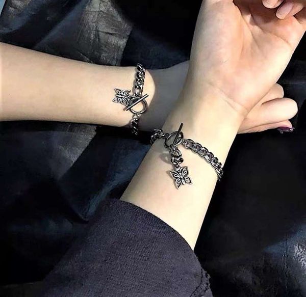 

japanese and korean fashion make old butterfly bracelet women's niche design, Black