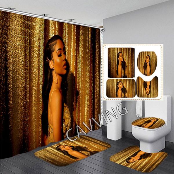 

shower curtains cavving 3d print saweetie waterproof bathroom curtain anti-slip bath mat set toilet rugs carpets h02