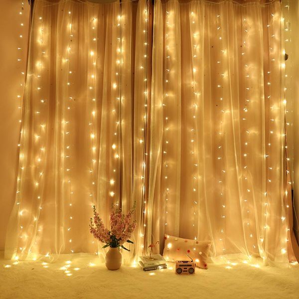 

strings led curtain lamp 3 * 3m 300 christmas decoration ice bar wedding festival lantern flash cascade string star luminous