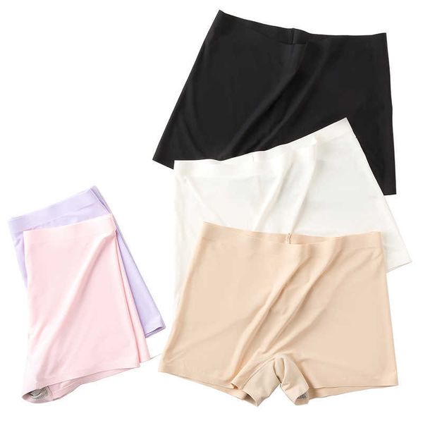 

women's panties -xl ice silk seamless safety pant quarter trousers slim fit women underwear lingerie female briefs girl panty, Black;white