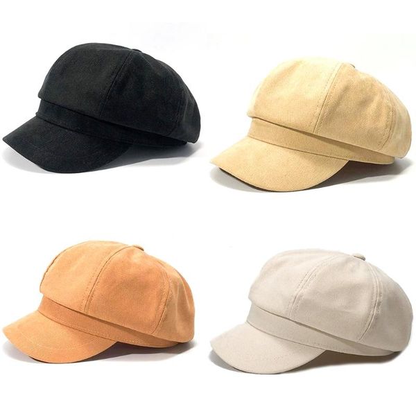 

berets d0lf solid color beret vintage artist hat show face small painter classic autumn spring winter hats warm octagonal, Blue;gray