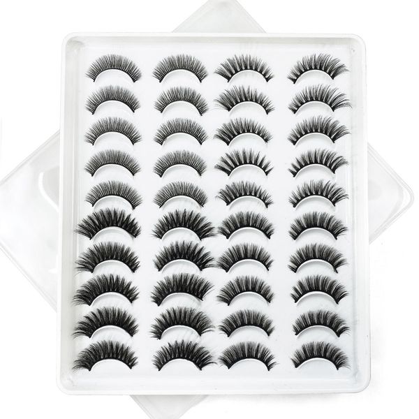 

wholesale 20 pairs 10-20mm natural 3d false eyelashes fake lashes makeup kit mink lash extension maquiagem