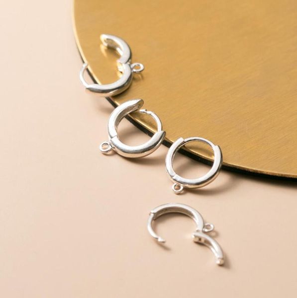 

hoop & huggie 925 sterling silver diy earrings a1136, Golden;silver