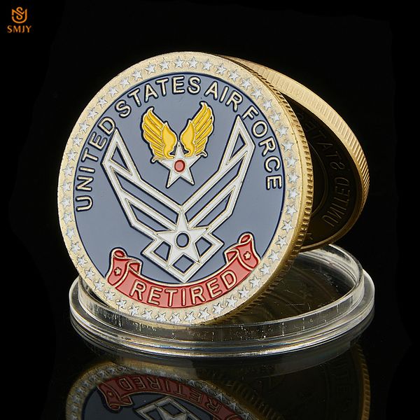 

usa retired air force craft above all integrity service honor bronze hand-engraved collectible challenge coin