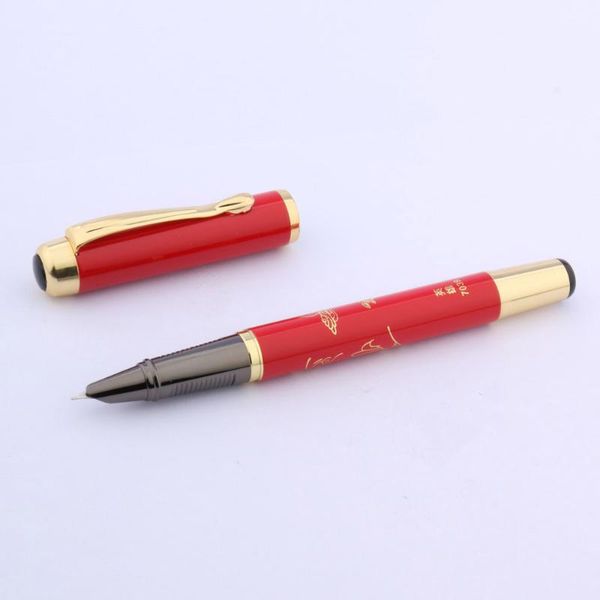 

relief chinese painting pine metal gift red golden piece trim mfountain pen fountain pens