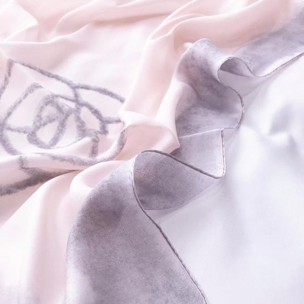 

scarves 2021 design scarf for women summer sunscreen long plain col faux silk camellia shawl beach female, Blue;gray