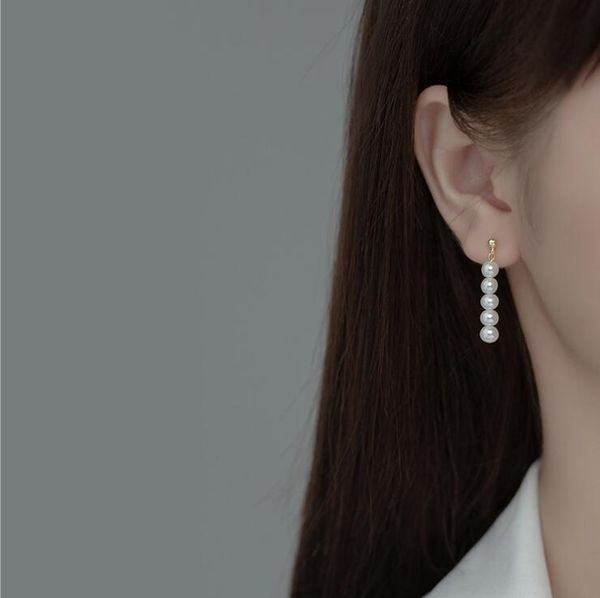 

dangle & chandelier silver earrings 100% 925 sterling drop with pearl