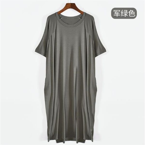 

women's sleepwear 100 kg wear night dress women short sleeve modal cotton nightshirt female loose long nightgowns women's home clo, Black;red