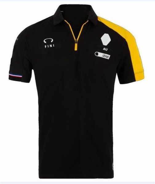 

customizable f1 racing suit car team clothing polo short-sleeved lapel casual t-shirt