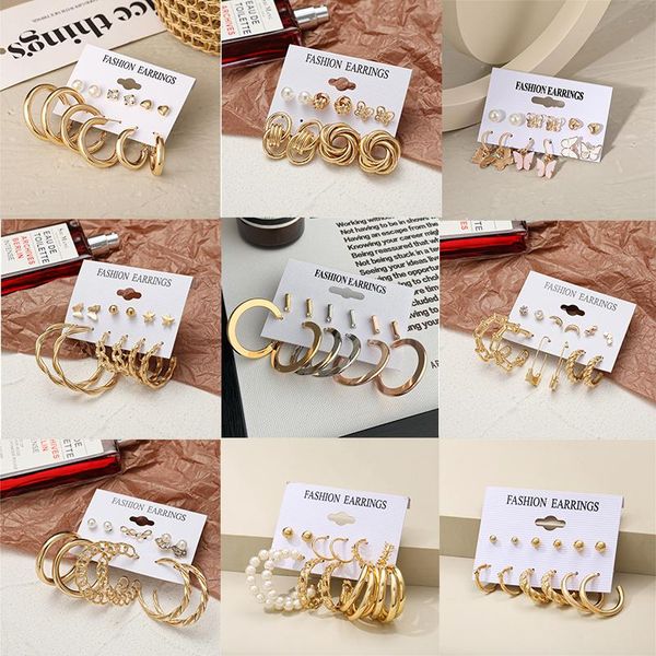 

dangle & chandelier awh fashion acrylic earrings exquisite pearl metal earring set women's geometric round pendant anniversary jewelry, Silver