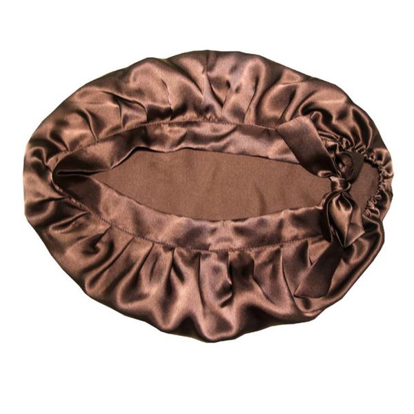 

shower caps women lace-up home hair bonnet adjustable soft sleeping head cover cap silk size