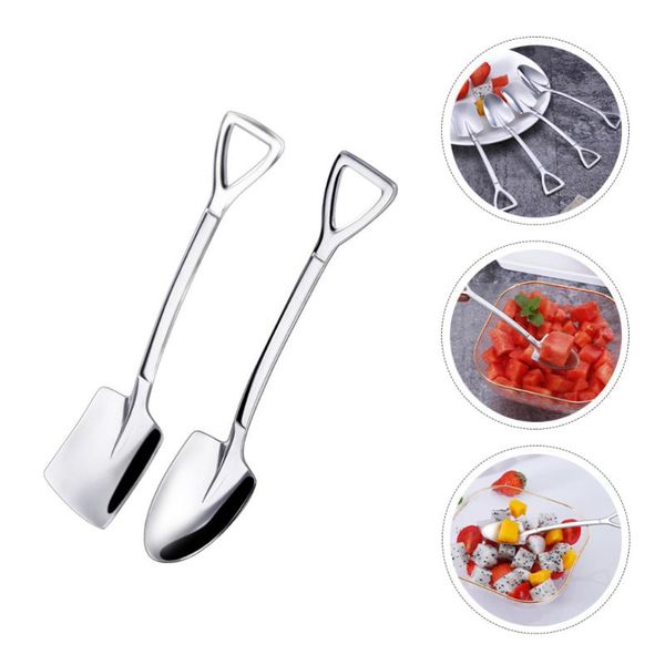 

spoons 4pcs fruit spoon dessert stainless steel stirring condiment