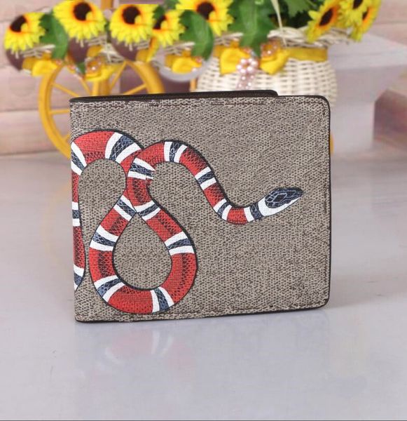 

men animal short wallet leather black snake tiger bee wallets women short style dou balencaigas luxury purse wallet card holders quality, Red;black