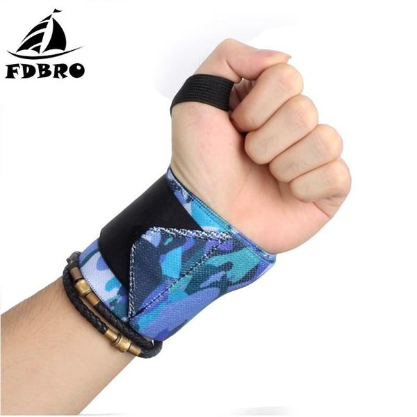 

elbow & knee pads fdbro 1pcs adjustable camouflage wristband gym sport training fitness elastic compression wrist wrap weightlifting support, Black;gray