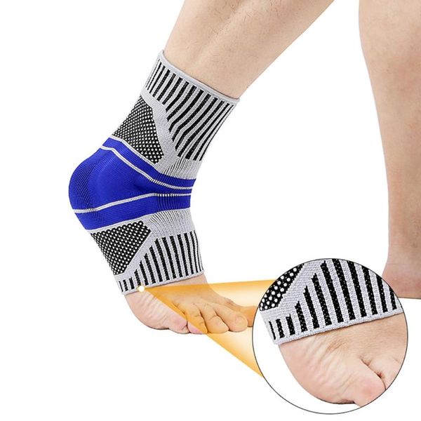 

ankle support brace compression sleeve with silicone gel reduce foot swelling pain relief from plantar fasciitis, Blue;black