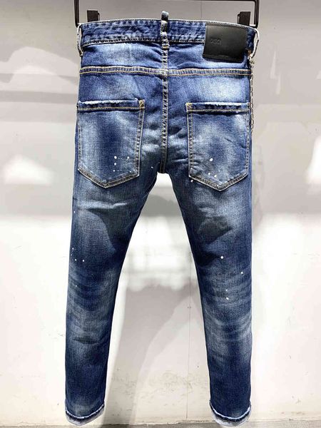 

men's jeans phantom turtle classic fashion man hip hop rock moto mens casual design ripped distressed ny denim biker 6919, Blue