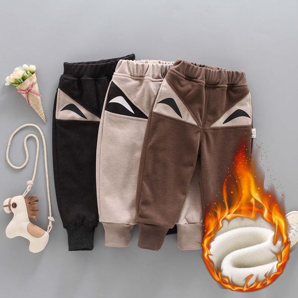 

trousers boys winter warm sports pants for baby 1-8 year clothes kids plus thick velvet children outfits, Blue