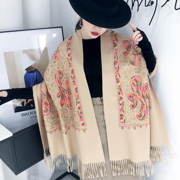 

scarves head women elegant lady scarf and warm shawl long embroidery stoles bandana hijab beach blanket, Blue;gray