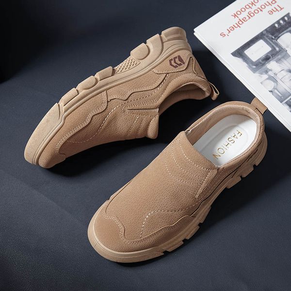 

british fashion khaki men leather shoes slip on men casual shoes spring autumn comfortable moccasins men loafers zapatos hombre, Red;white