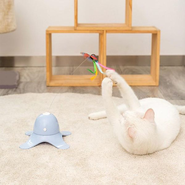 

cat toys electric rotating colorful butterfly funny dog pet teaser wand toy for kitten cats intelligence trainning