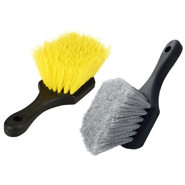 

pcs car beauty hub brush short handle tire cleaning wheel rim tools handheld hard nylon bristlets sponge