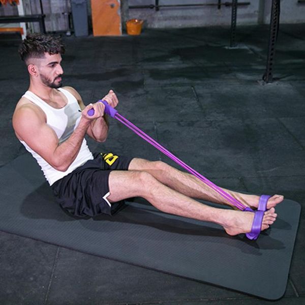 

durable foot pedal pull rope wear-resistant fitness 2 tube resistance elastic band exerciser sit-up bands