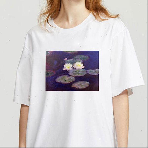 

fashion harajuku aesthetic cute women t shirts funny 90s painting ulzzang casual tees female clothes, White