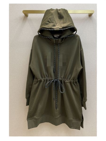 

milan runway dresses 2021 autumn winter hooded long sleeve panelled print designer brand same style clothing 0916-8, Black